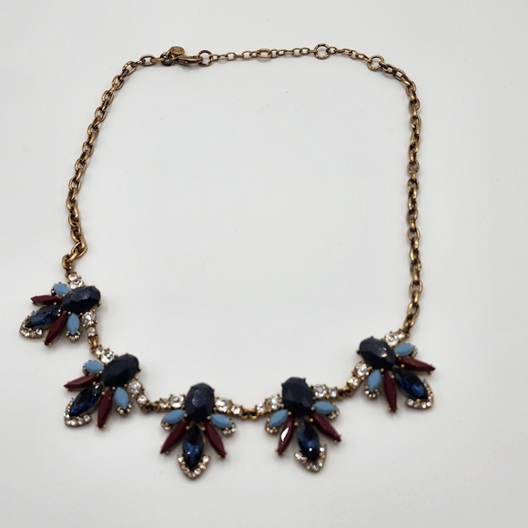 J. Crew Statement Necklace Red, Navy, Light Blue - Picture 8 of 13